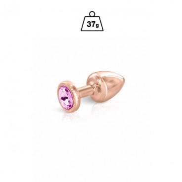 Plug anale color oro in alluminio XS con gioiello rosa - Hidden Eden 